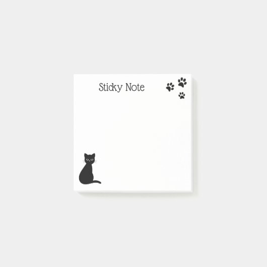 Schattigee zwarte Cat Paws aangepaste tekst Post-it® Notes (Voorkant)