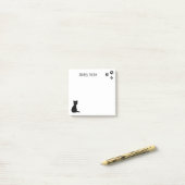 Schattigee zwarte Cat Paws aangepaste tekst Post-it® Notes (Op bureau)