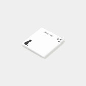 Schattigee zwarte Cat Paws aangepaste tekst Post-it® Notes (Schuin)