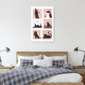 Schattigee Zwarte Cat Wall Art Canvas Print (Insitu (Slaapkamer))