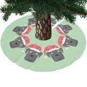 Schattigee zwarte hond in Santa Hat Kerstboom Rok