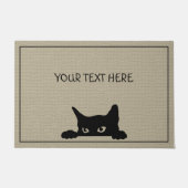 Schattigee Zwarte Kat Custom Halloween Deurmat (Voorkant)