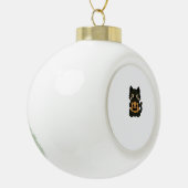 Schattigee zwarte kat die Jack o lantaarn pompoen Keramische Bal Ornament (Links)