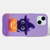 Schattigee zwarte kat en pompoen iPhone-hoesje Case-Mate iPhone Case (Achterkant (horizontaal))