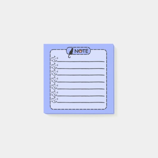 Schattigee zwarte kat gepersonaliseerde post-it no post-it® notes (Voorkant)