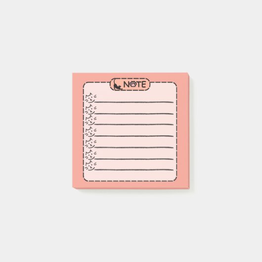 Schattigee zwarte kat gepersonaliseerde post-it no post-it® notes (Voorkant)