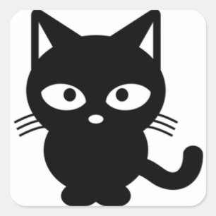 Schattigee zwarte kat Halloween Kat Vierkante Sticker