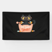 Schattigee Zwarte Kat Halloween Snoep Te Sweet Spo Spandoek (Horizontaal)