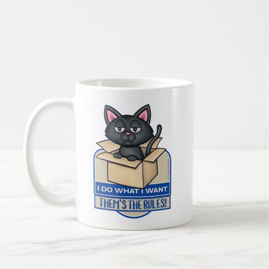 Schattigee zwarte kat Ik doe wat ik wil Koffiemok (Links)