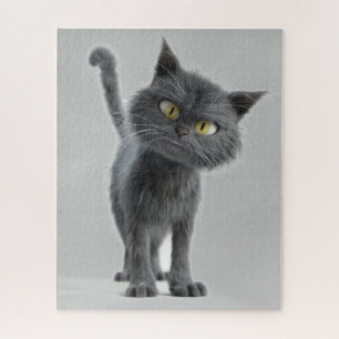 SCHATTIGEE ZWARTE KAT JIGSAW PUZZEL