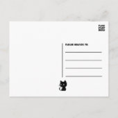 Schattigee zwarte kat kitten Kat dank u Briefkaart (Achterkant)