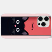 Schattigee zwarte kat kitten modern gepersonalisee Case-Mate iPhone case (Achterkant (horizontaal))