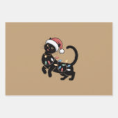 Schattigee Zwarte Kat Lover Kerstmis Mama Gift Vak Inpakpapier Vel (Voorkant)