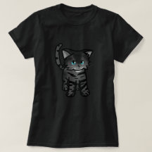 Schattigee zwarte kat met blauwe ogen T-shirt