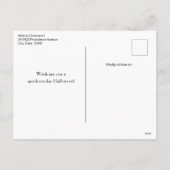 Schattigee zwarte kat met een heks Pet Halloween Feestdagenkaart (Achterkant)