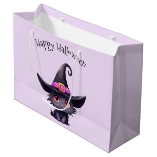 Schattigee zwarte kat met een heks Pet Halloween Groot Cadeauzakje