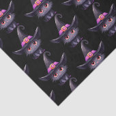 Schattigee zwarte kat met een heks Pet Tissuepapier (Detail)