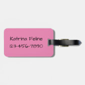 Schattigee zwarte kat met grote groene ogen bagagelabel (Achterkant horizontaal)