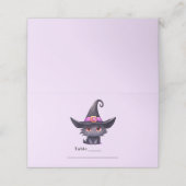 Schattigee zwarte kat met Pet van een heks (Buitenkant ongevouwen)