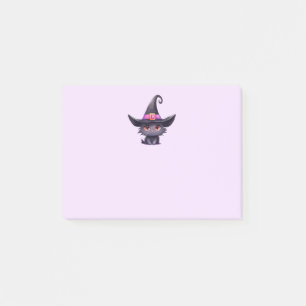 Schattigee zwarte kat met Pet van een heks Post-it® Notes