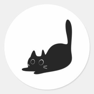Schattigee Zwarte Kat Sticker Sticker