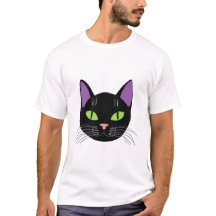 Schattigee zwarte kat T-shirt ontwerp