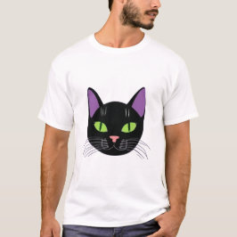 Schattigee zwarte kat T-shirt ontwerp