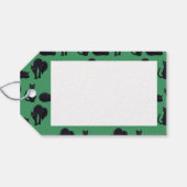 Schattigee zwarte katten blij met Halloween! Trick Cadeaulabel (Achterkant Horizontaal)