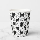 Schattigee zwarte katten en Gezegden Papieren Bekers (Achterkant)