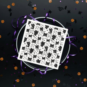 Schattigee zwarte katten en Gezegden Servet