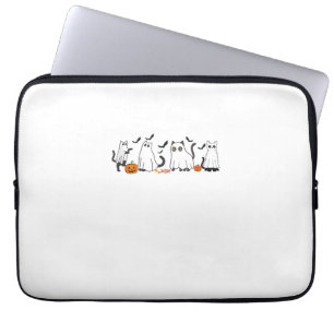 Schattigee zwarte katten in spookkostuum Vrouwen e Laptop Sleeve