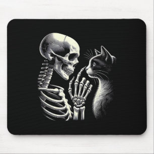 Schattigee Zwarte Kattenneus Skelet Hand Grappig H Muismat