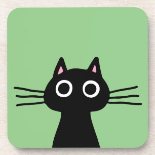 Schattigee Zwarte Kitty Cat - Funny Feline Animal  Bier Onderzetter