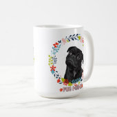 Schattigee zwarte mopshond - Pug Mama Koffiemok (Voorkant rechts)