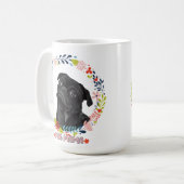 Schattigee zwarte mopshond - Pug Mama Koffiemok (Voorkant links)