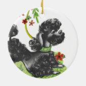 Schattigee zwarte poedel puppy keramisch ornament (Achterkant)