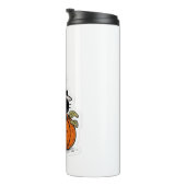 Schattigee zwarte poes in pompoen met heks pet Cla Thermosbeker (Geroteerd rechts)