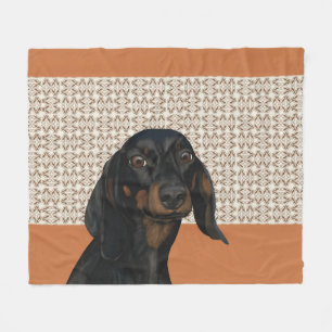 Schattigee zwarte teckel hond fleece deken