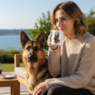 Schattigee Zwarte WATERVERF HERDER PERSONALISEREN Koffiemok