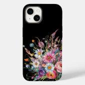Schattigee zwarte wilde bloem Case-Mate iPhone case (Achterkant)