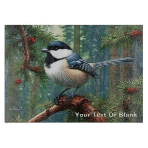 Schattigee zwartgekapte chickadee snijplank