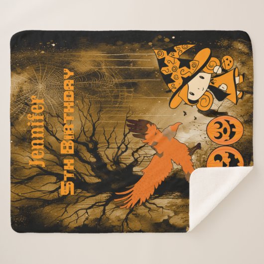 Schattigee zwervende kleine heks Jack Cobwebs Verj Sherpa Deken (Voorkant (horizontaal))