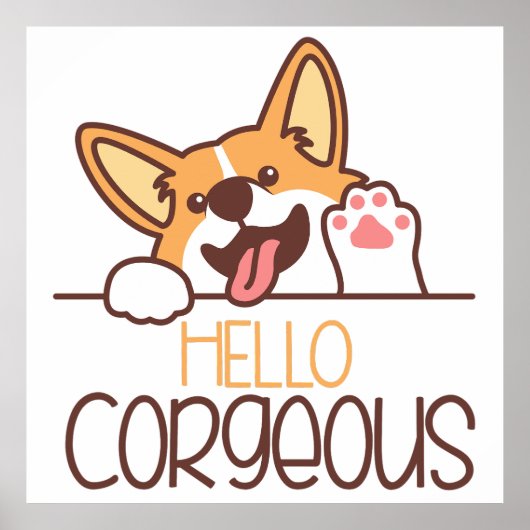 Schattigeste Hallo Corgi Poster (Voorkant)