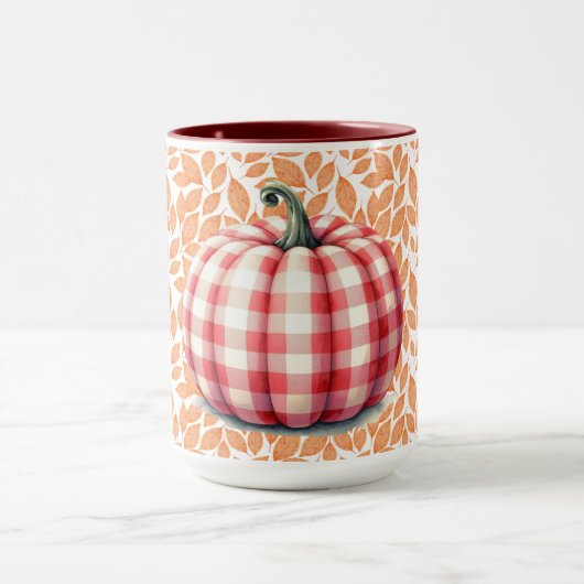Schattigeste hallo herfst plaid pompoen mok (Midden)
