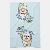 Schattigeste Hallo hond Theedoek (Verticaal)