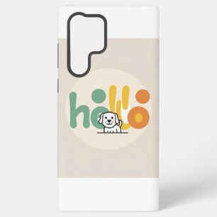 Schattigeste Hallo pup "?" mobiel Hoesje Samsung Galaxy Hoesje