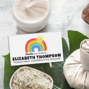 Schattigeste Hallo regenboog Retro Naambadge