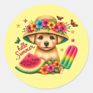 Schattigeste hallo ronde sticker
