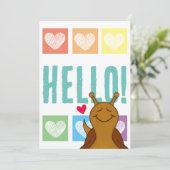 Schattigeste Hallo slak regenboog hart | groet Kaart (Staand voorkant)