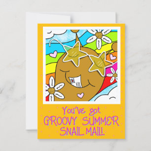 Schattigeste Hallo Snail Groovy Summer Mail Briefkaart